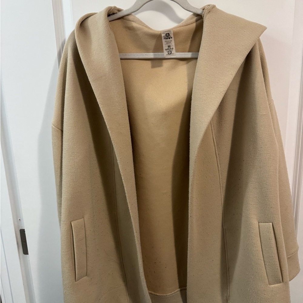 Mono B Tan Cape Jacket Modern Minimalist Design